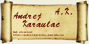 Andrej Karaulac vizit kartica